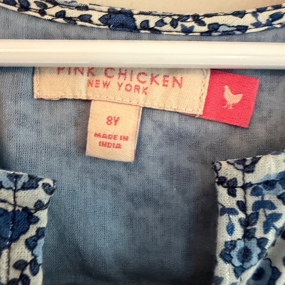 Pink Chicken Blue Floral Dress - Picture 3 of 4